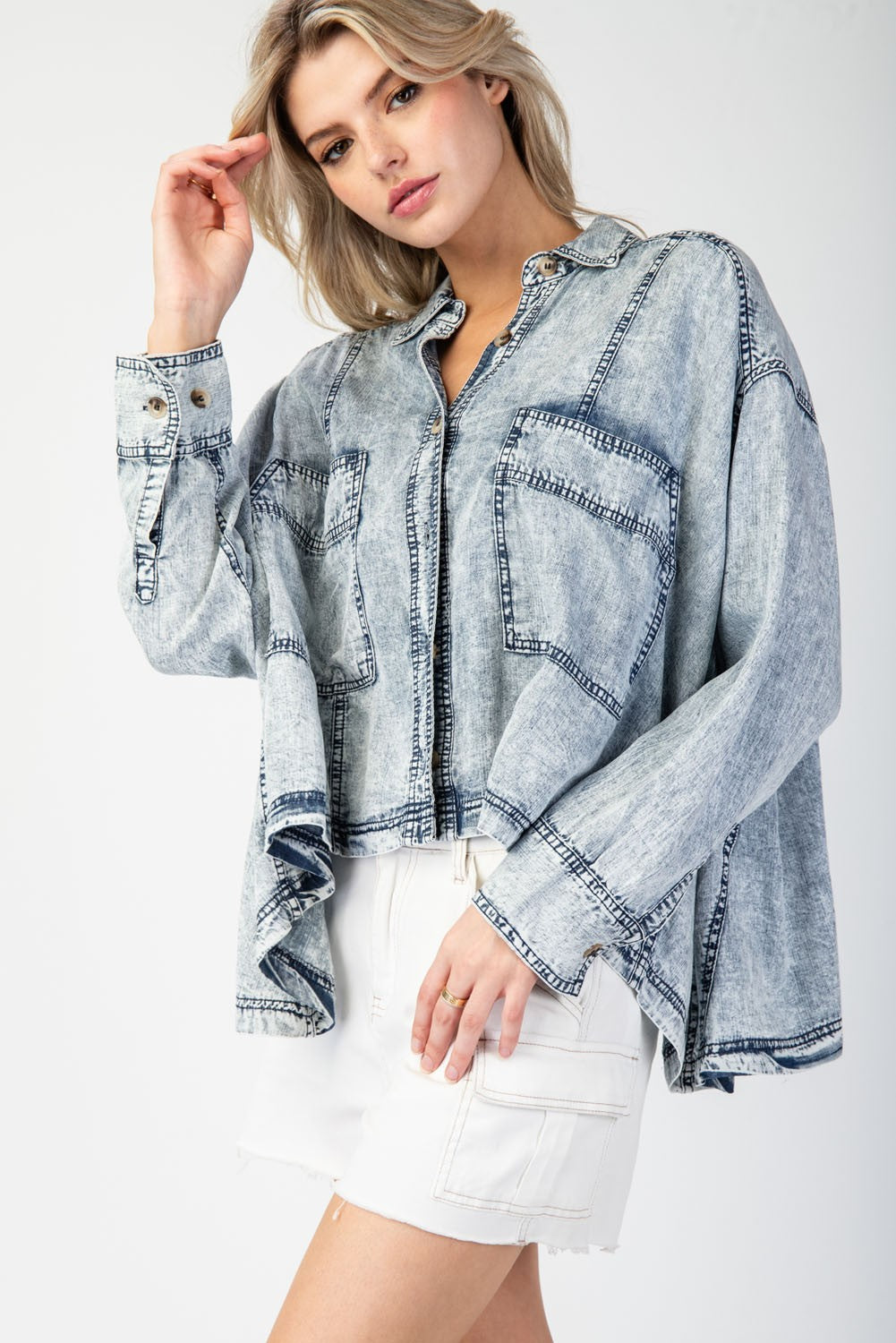 Free Vibes Button Down Denim