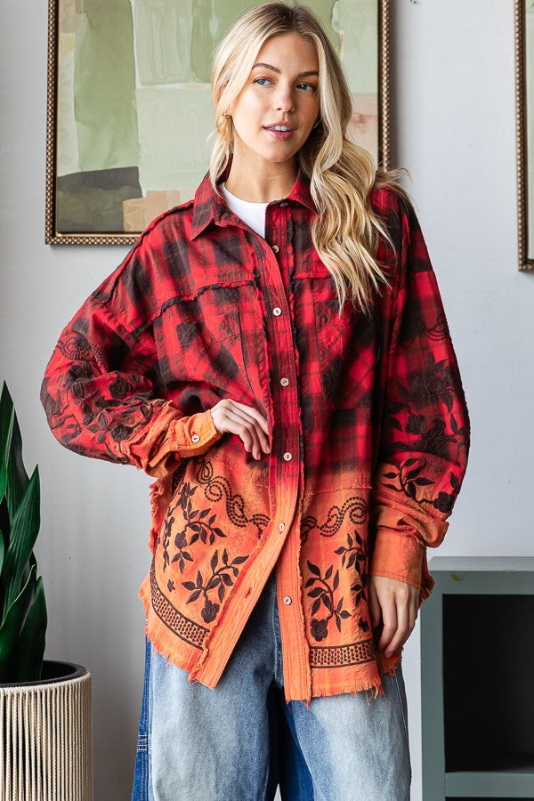 Embroidered Flannel Shirt