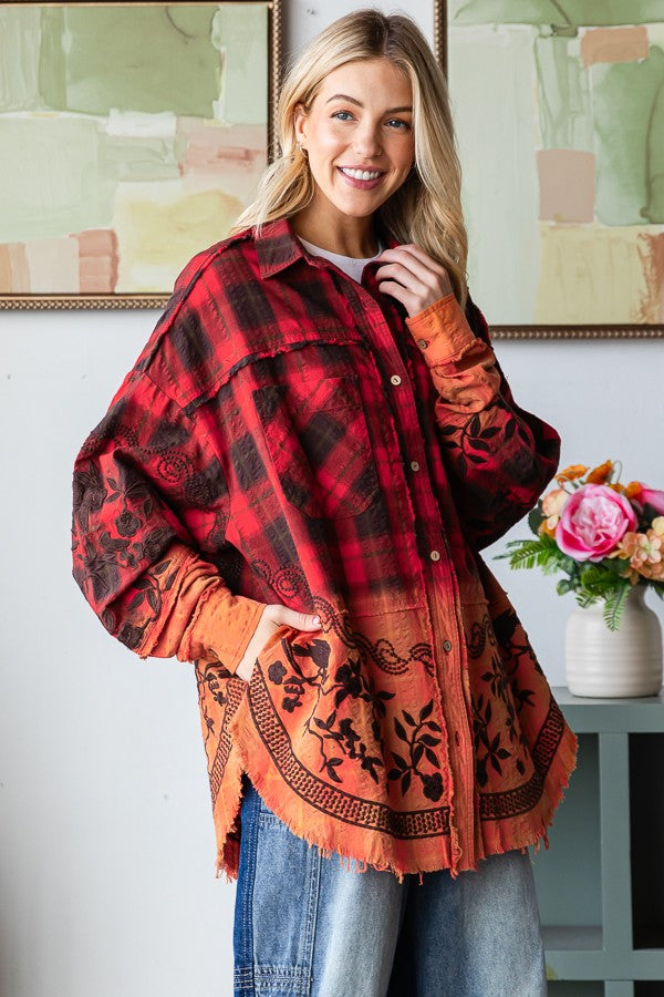 Embroidered Flannel Shirt