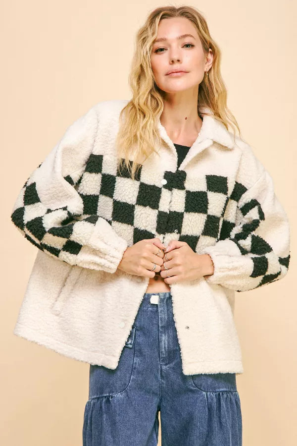 Checkered Teddy Jacket