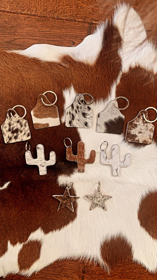 Assorted Cowhide Keychains